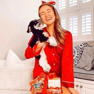 Natori Red Women's Satin Pajama Set